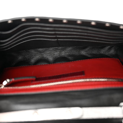 Valentino Garavani Metallic Lambskin Rockstud Spike Wallet on Chain Silver 5 of 11