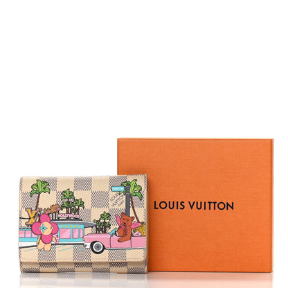 Louis Vuitton Damier Azur 2021 Christmas Animation Hollywood Victorine Wallet Fuchsia 7 of 7