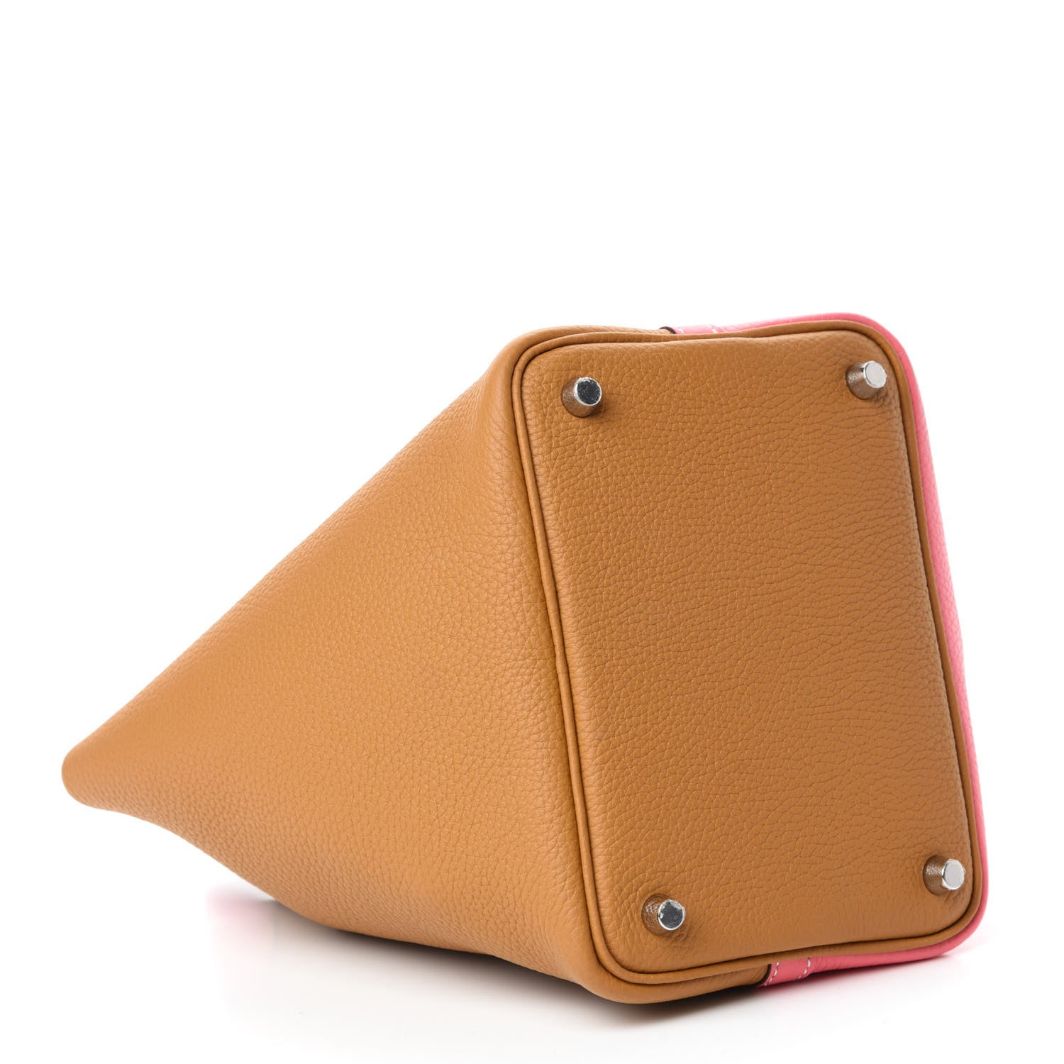 Hermes Taurillon Clemence Casaque Picotin 18 PM Rose Azalee Sesame 4 of 10