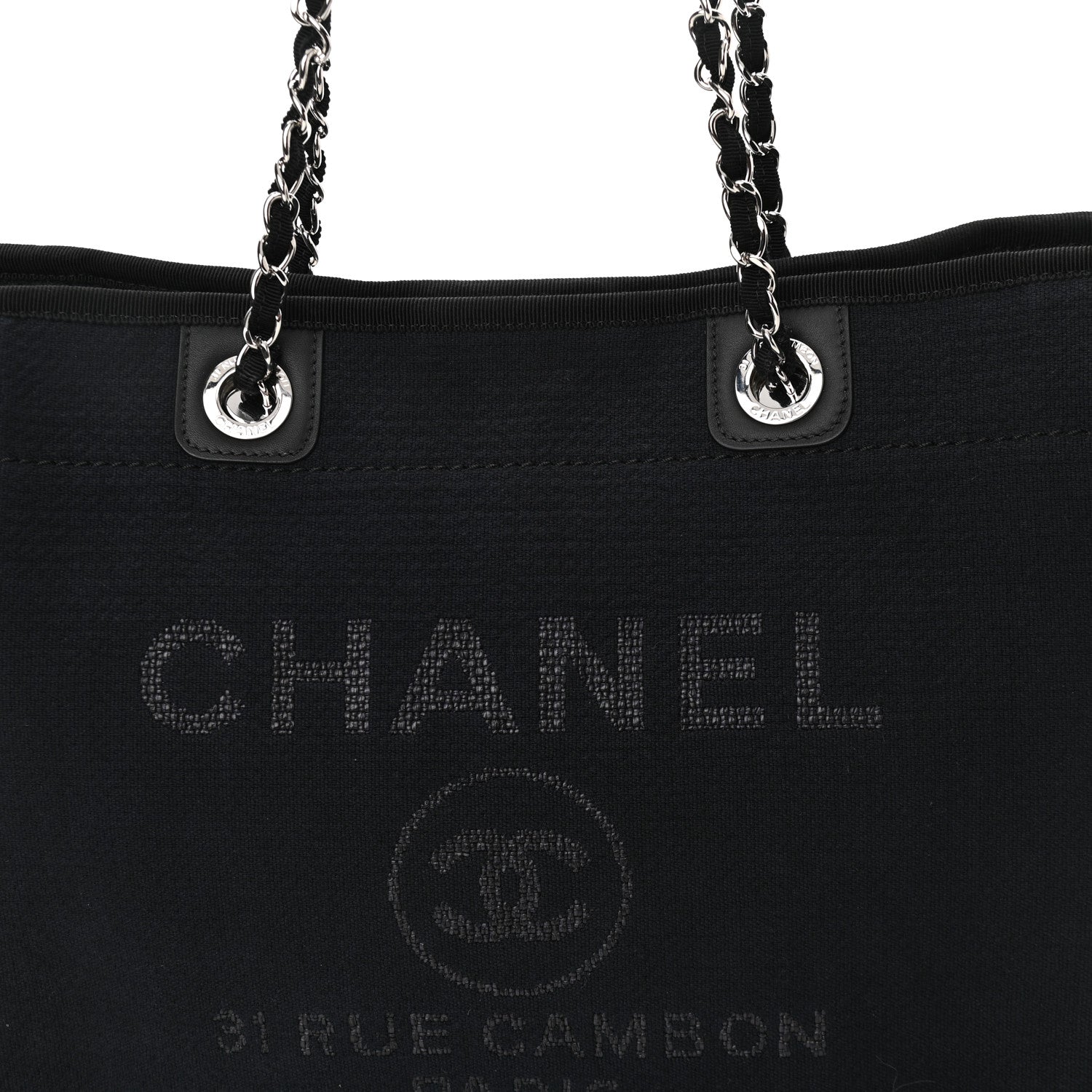 Chanel Mixed Fibers Small Deauville Tote Black 9 of 12