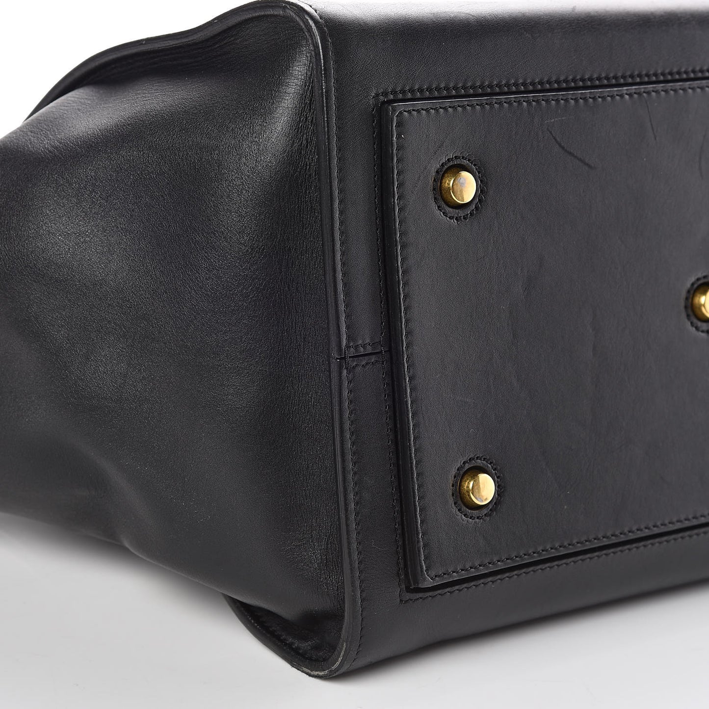 Smooth Calfskin Large Tie Knot Tote Black