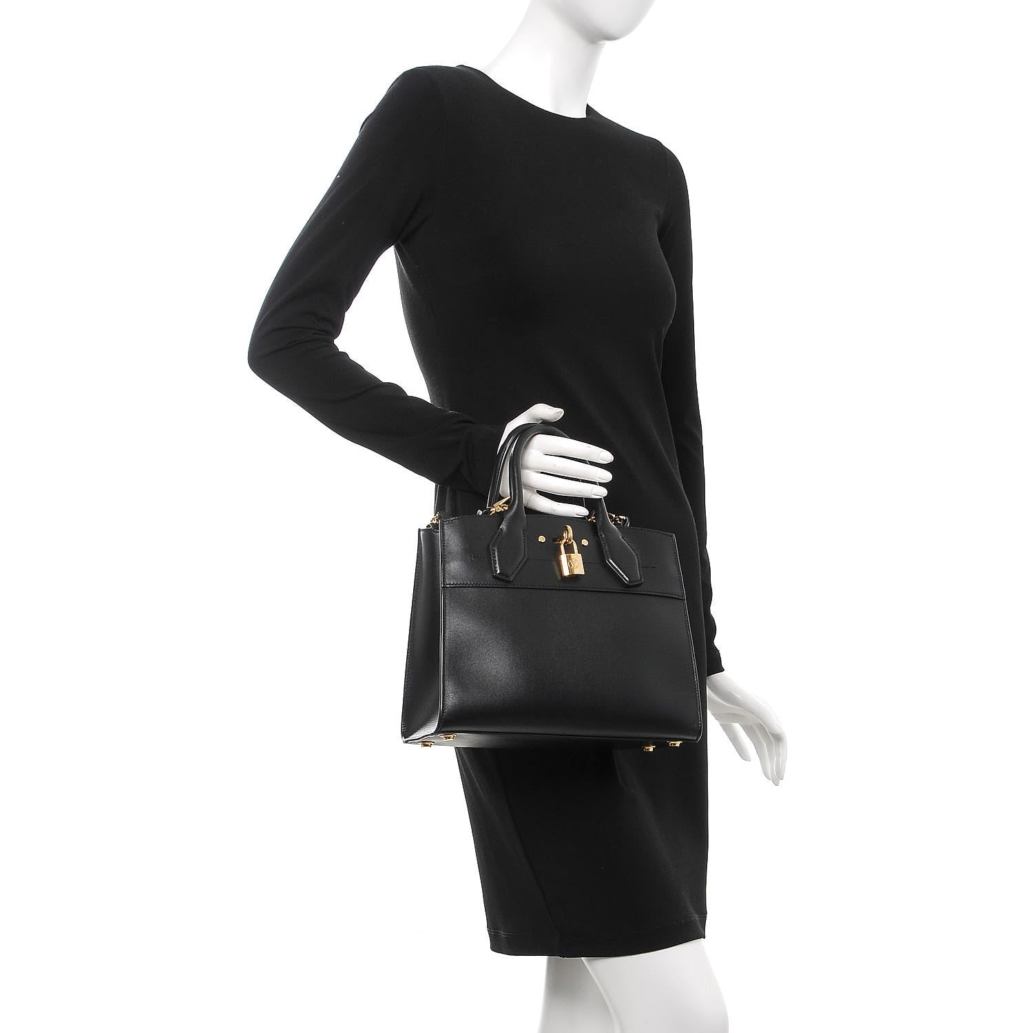 Louis Vuitton Calfskin City Steamer PM Black 2 of 9