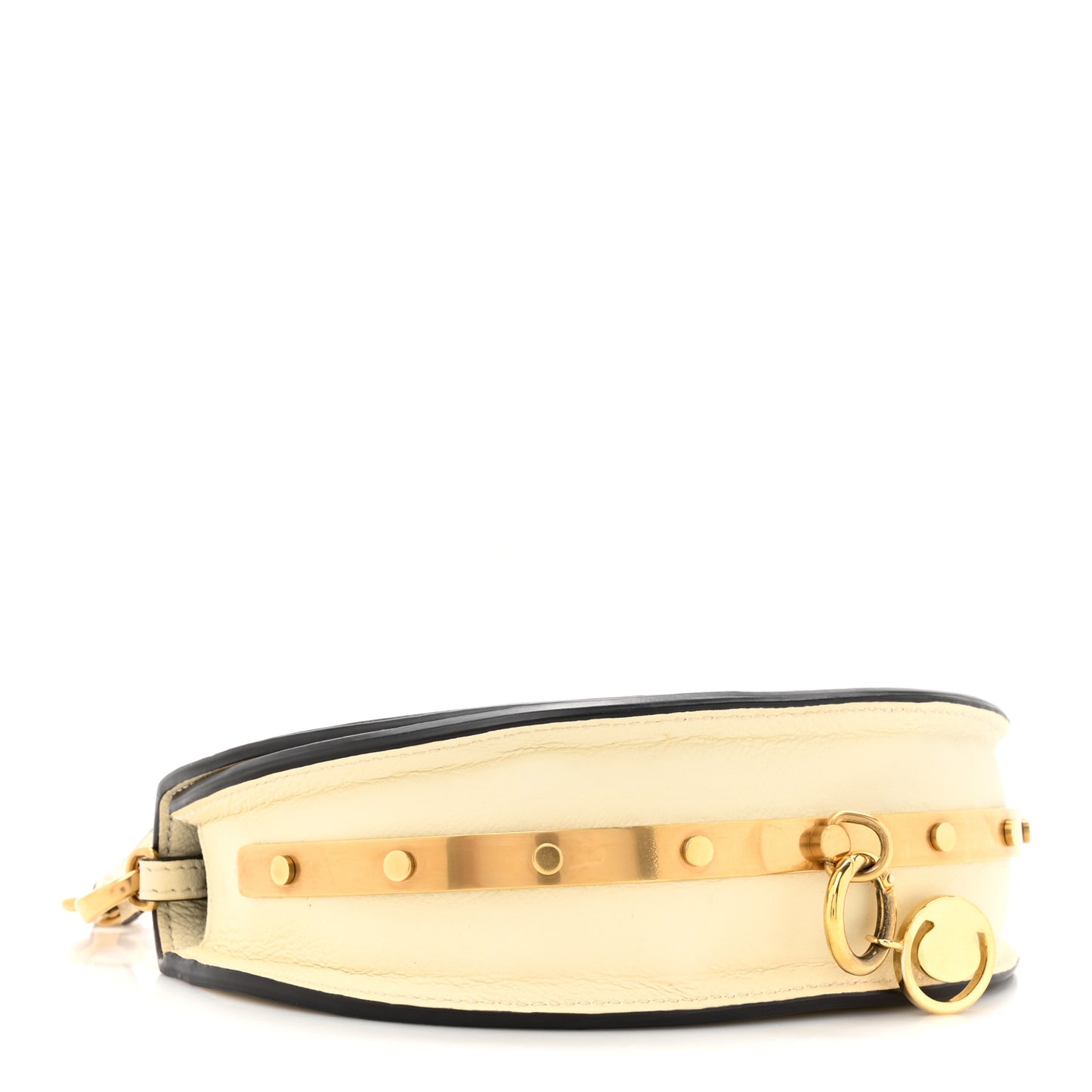 Calfskin Small Nile Bracelet Minaudiere Bag Off White