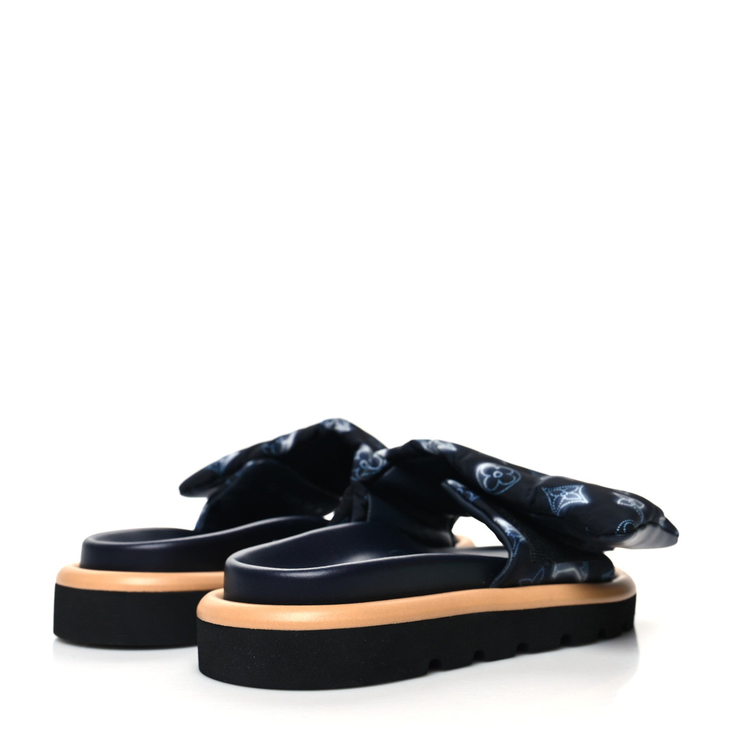 Louis Vuitton Nylon Monogram Womens Pool Pillow Comfort Mules 36 Navy Blue 4 of 8
