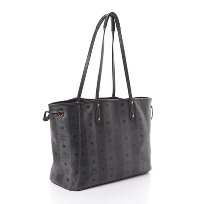 MCM Striped Visetos Medium Liz Reversible Shopper Tote Phantom Grey 4 of 10