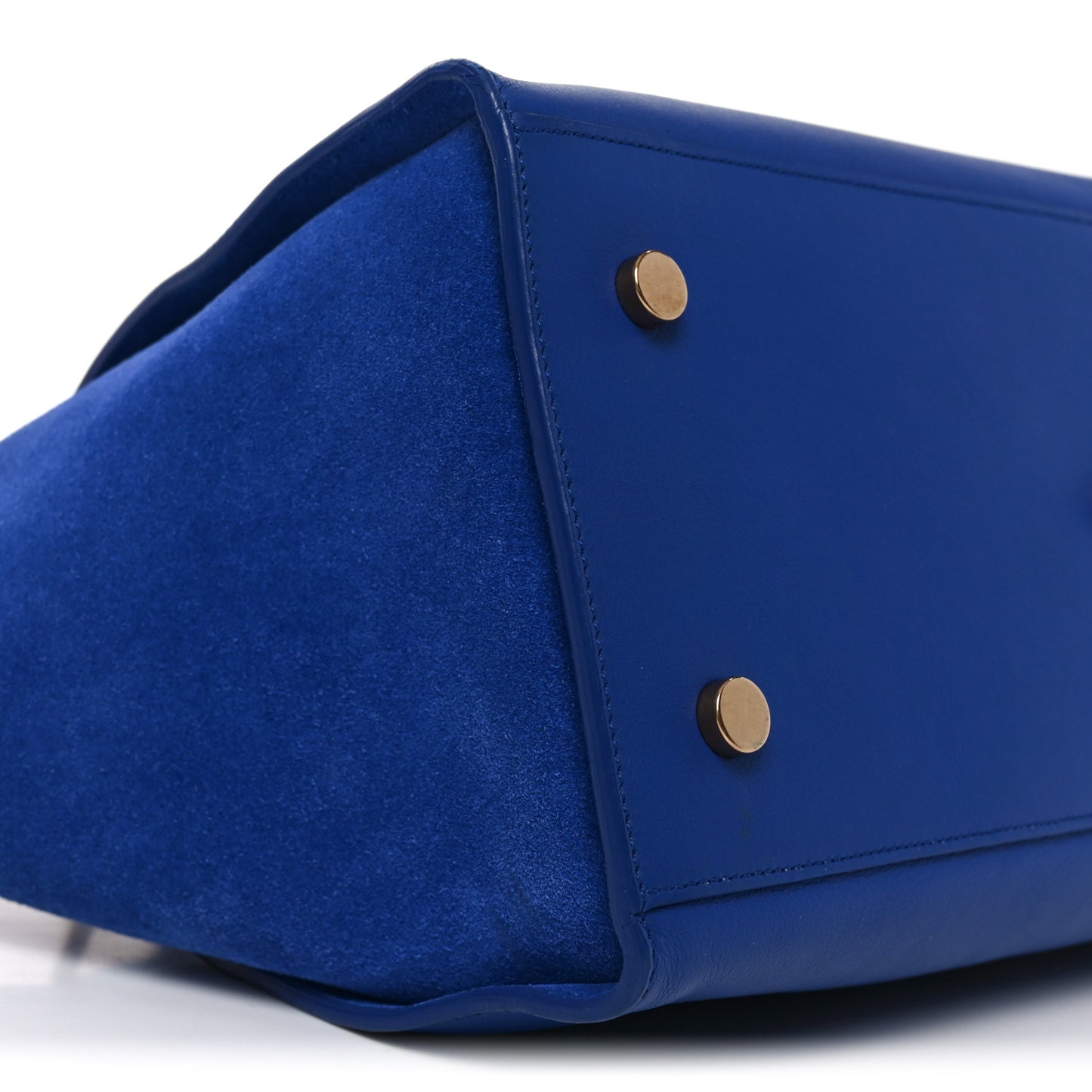 Calfskin Suede Small Monogram Downtown Cabas Blue Majorelle