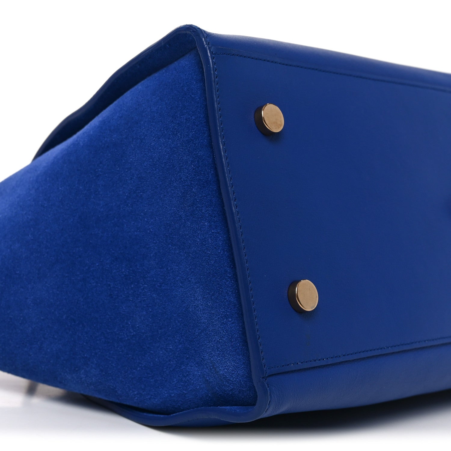 Saint Laurent Calfskin Suede Small Monogram Downtown Cabas Blue Majorelle 9 of 10