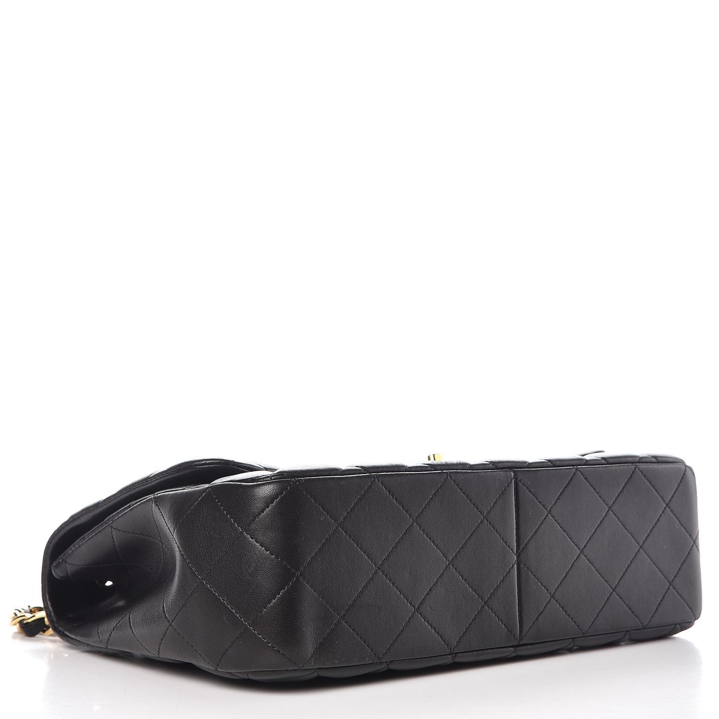 Lambskin Quilted Jumbo Single Flap Black