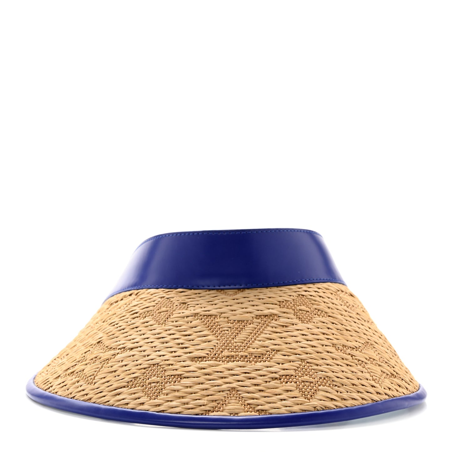 Calfskin Raffia Monogram Strawgram Visor Blue