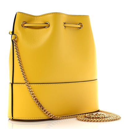 Valentino Garavani Nappa Mini VLogo Signature Chain Bucket Bag Bright Lemon 3 of 8