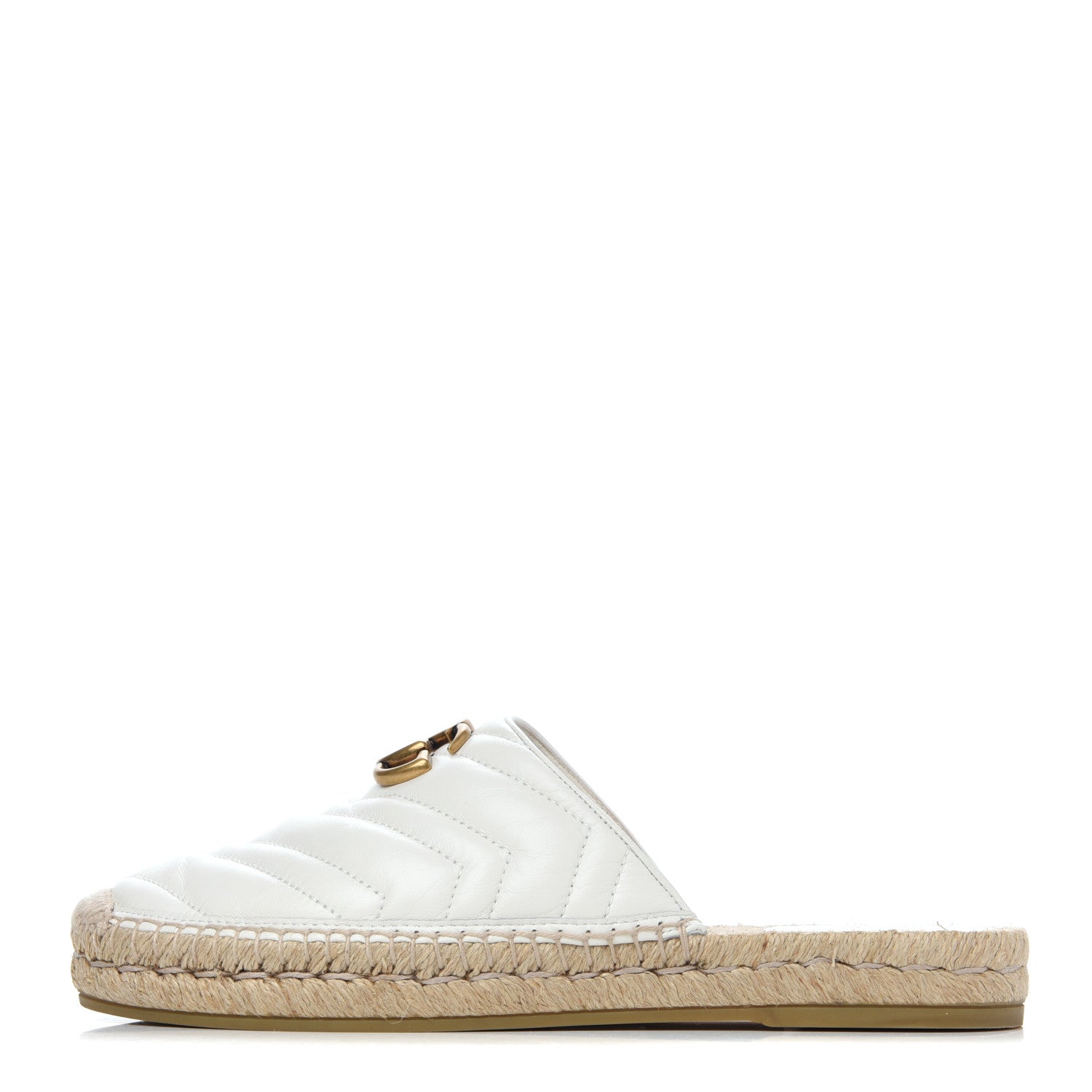 Gucci Nappa Matelasse GG Marmont Espadrille Slippers 39 Great White 1 of 19