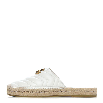 Gucci Nappa Matelasse GG Marmont Espadrille Slippers 39 Great White 1 of 19