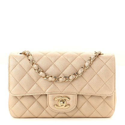 Chanel Metallic Lambskin Quilted Mini Rectangular Flap Gold 1 of 10