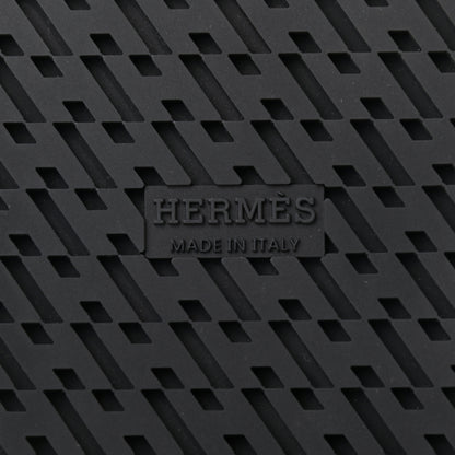 Hermes Calfskin Woolskin Womens Chypre Sandals 37 Black 6 of 8