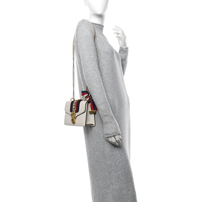 Gucci Calfskin Mini Sylvie Chain Shoulder Bag White 2 of 12
