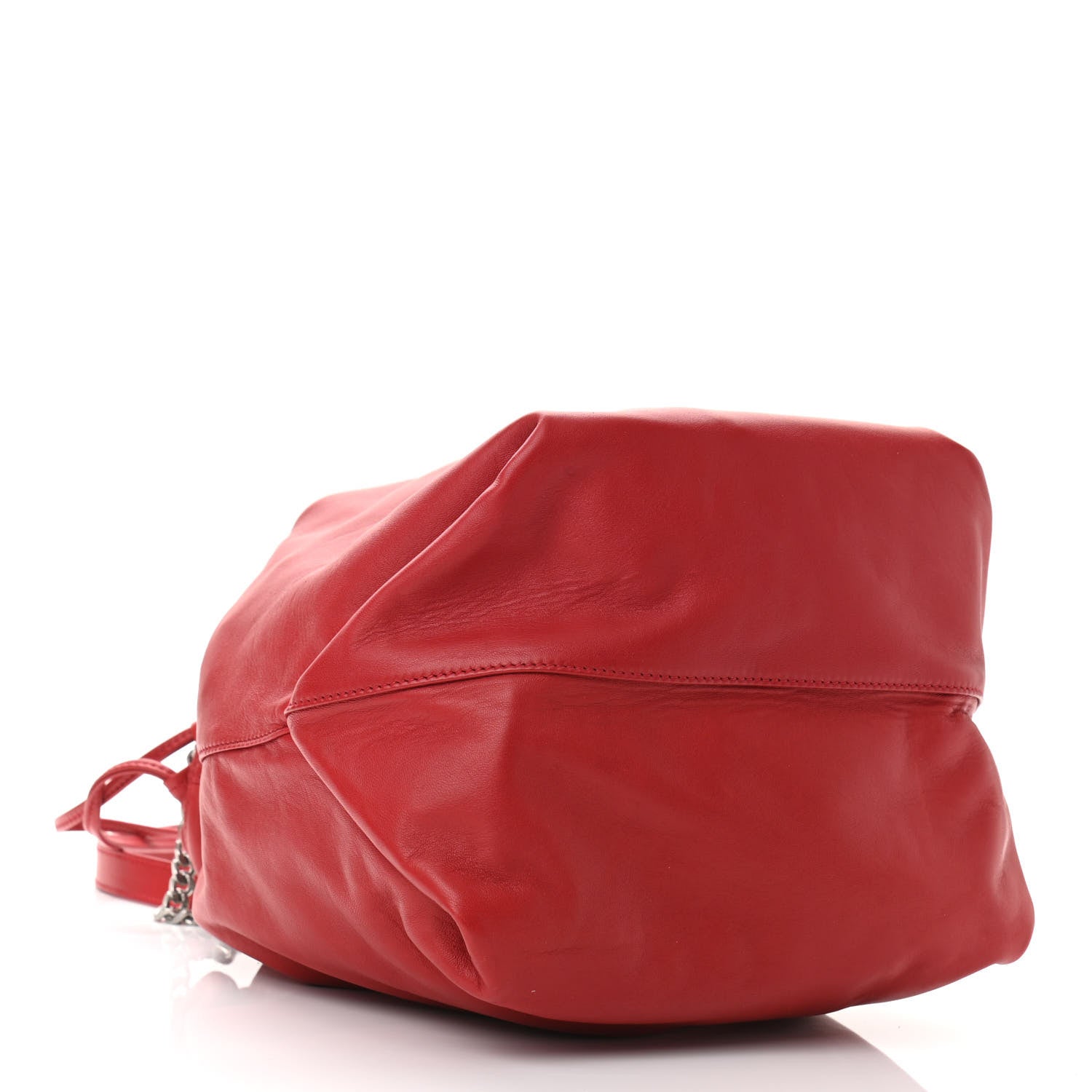 Saint Laurent Lambskin Teddy Drawstring Bag Eros Red 5 of 9