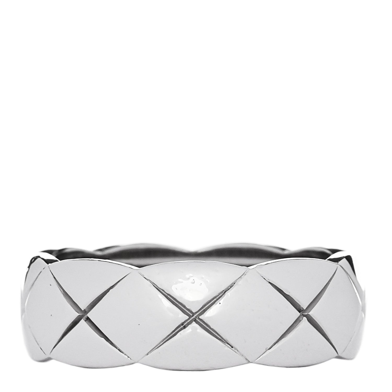 Chanel 18K White Gold Diamond Small Coco Crush Ring 56 7.75 3 of 6