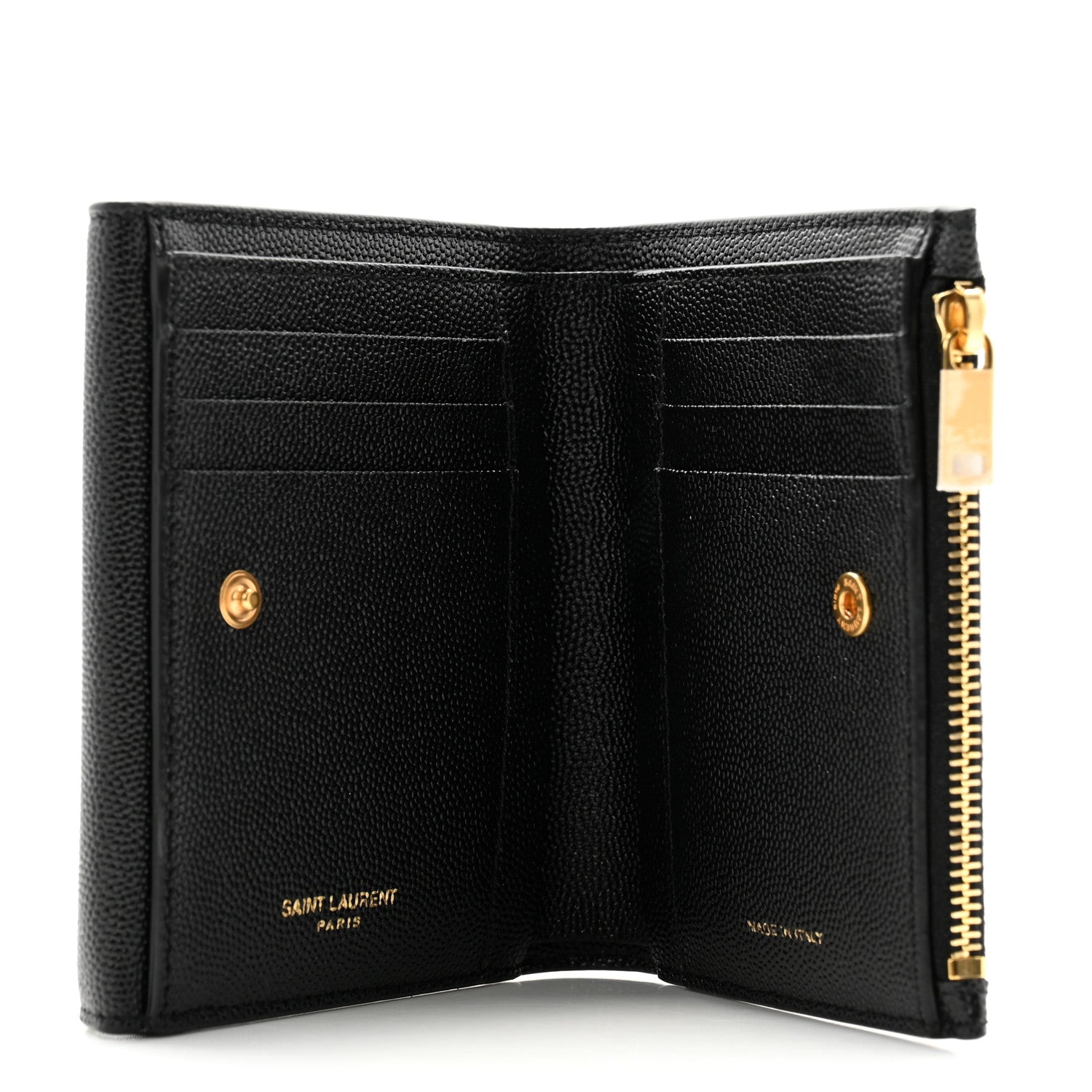 Saint Laurent Grain De Poudre Monogram Bi-Fold Wallet Black 5 of 9