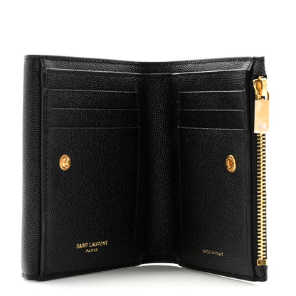 Saint Laurent Grain De Poudre Monogram Bi-Fold Wallet Black 5 of 9