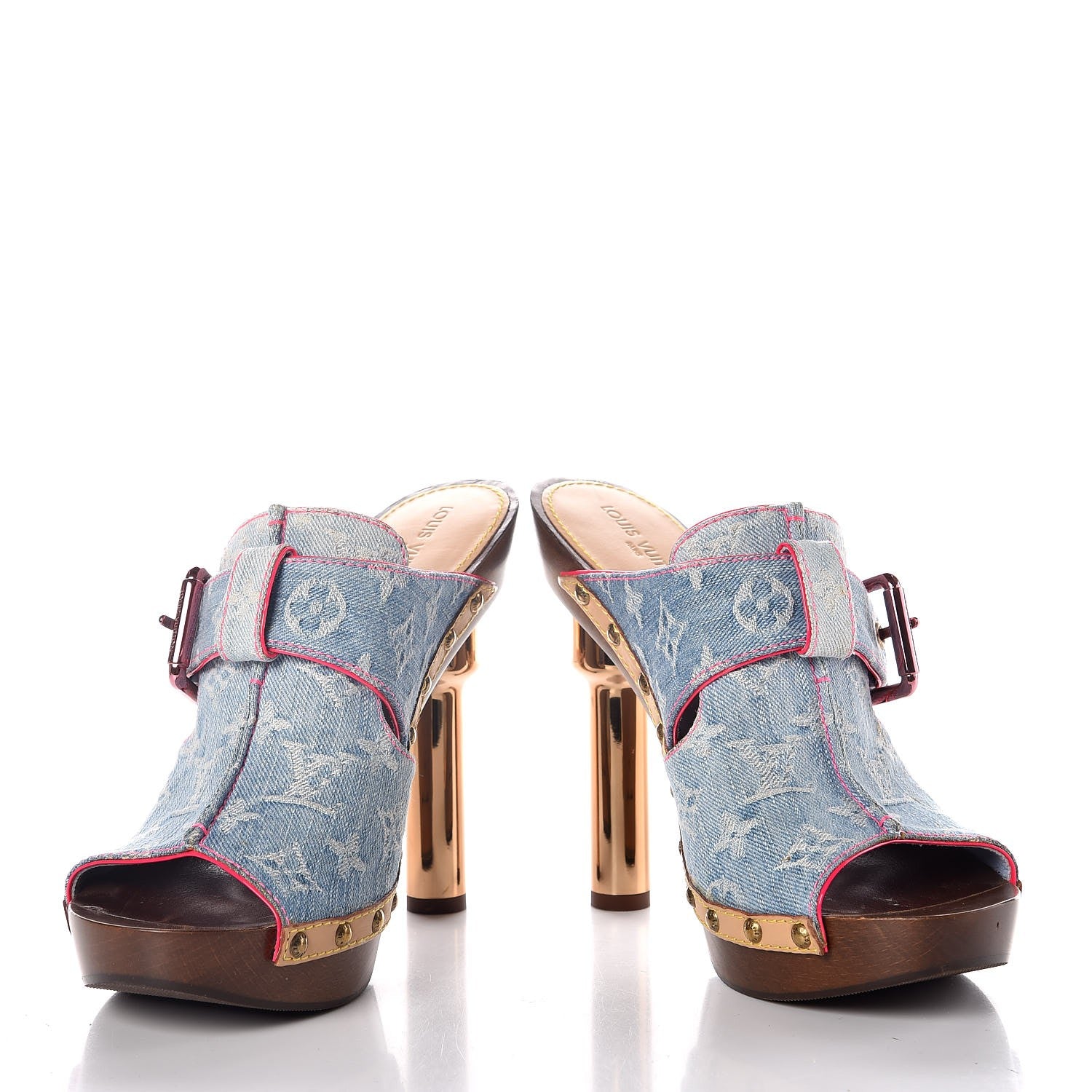Louis Vuitton Denim Rosa Mule Clogs 41 5 of 13
