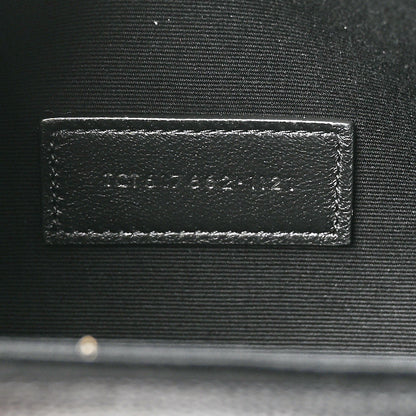 Saint Laurent Grain De Poudre Matelasse Chevron Monogram Envelope Clutch Black 7 of 9