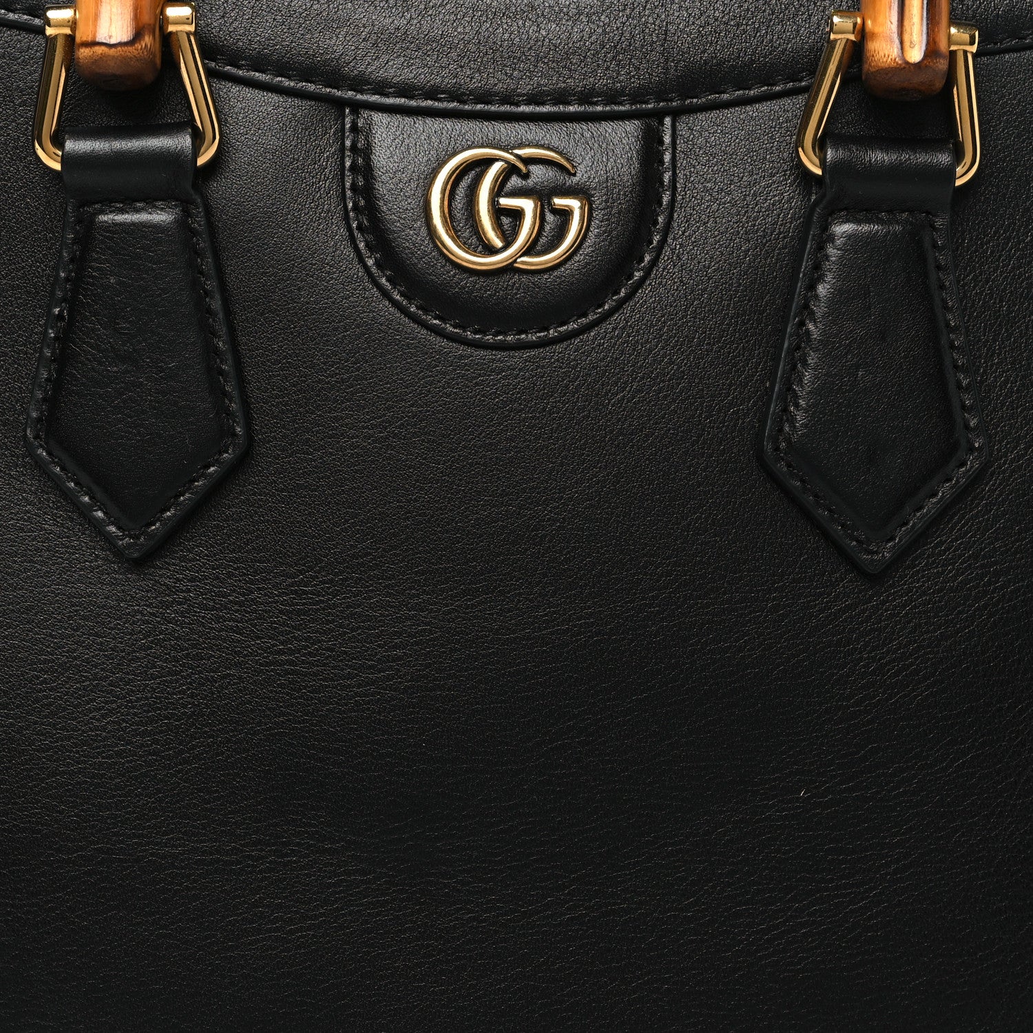 Gucci Calfskin Small Diana Tote Bag Black Yellow Fluo 8 of 10