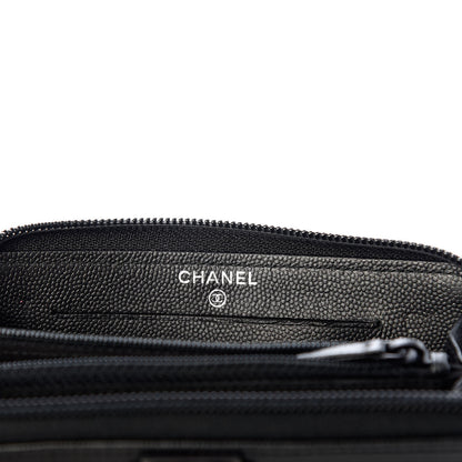 Chanel Caviar Quilted Small Boy Zip Around Wallet So Black 6 of 8