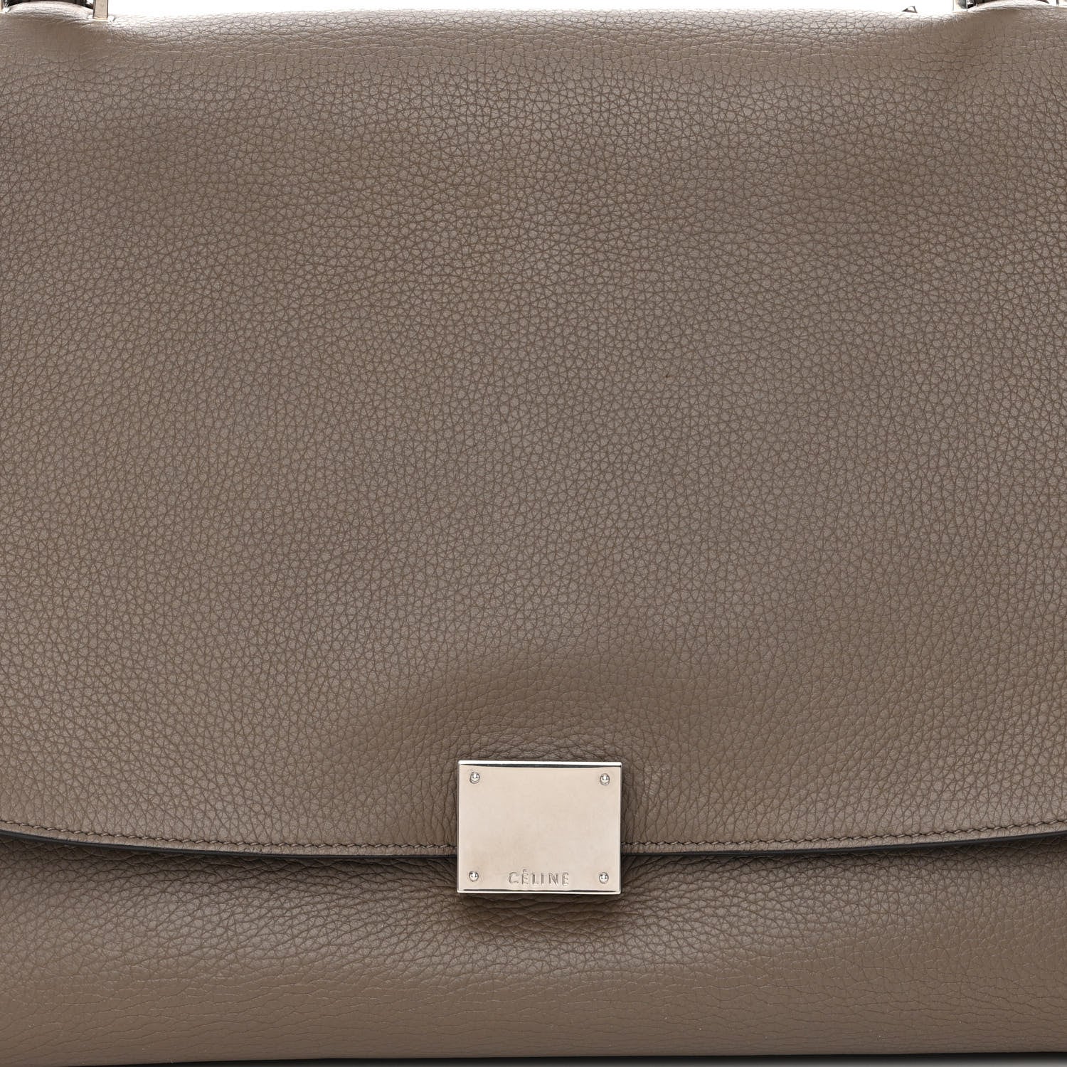 Celine Drummed Calfskin Suede Medium Trapeze Souris 9 of 14