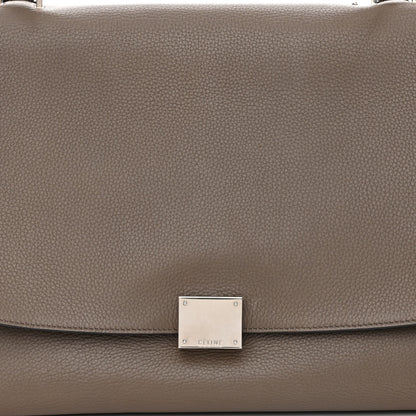 Celine Drummed Calfskin Suede Medium Trapeze Souris 9 of 14