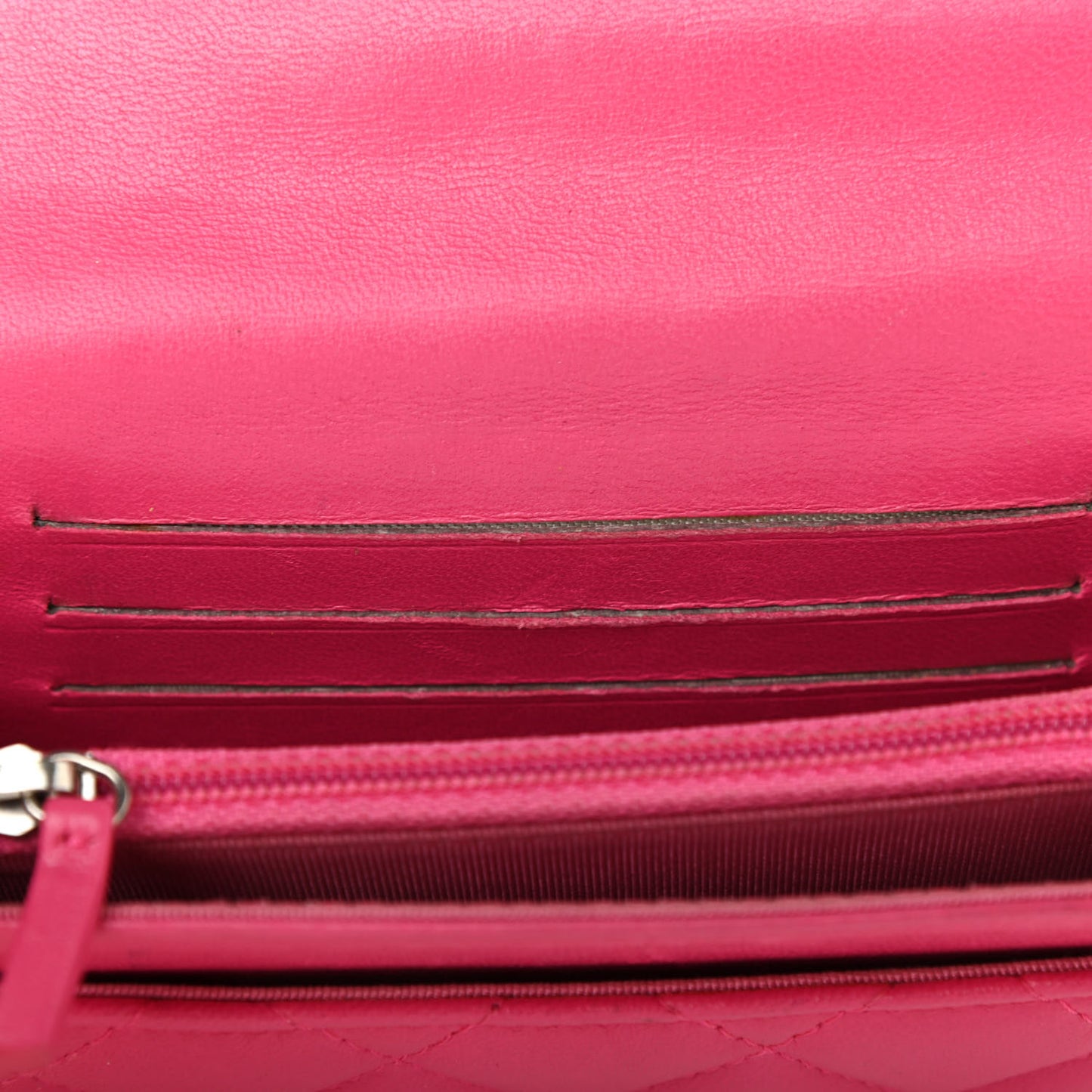 Lambskin Quilted Small Flap Wallet Pink