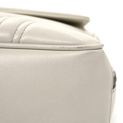 Gucci Calfskin Matelasse Sylvie Web Small GG Marmont Top Handle Shoulder Bag White 12 of 13