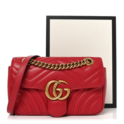 Gucci Calfskin Matelasse Small GG Marmont Shoulder Bag Hibiscus Red 11 of 11
