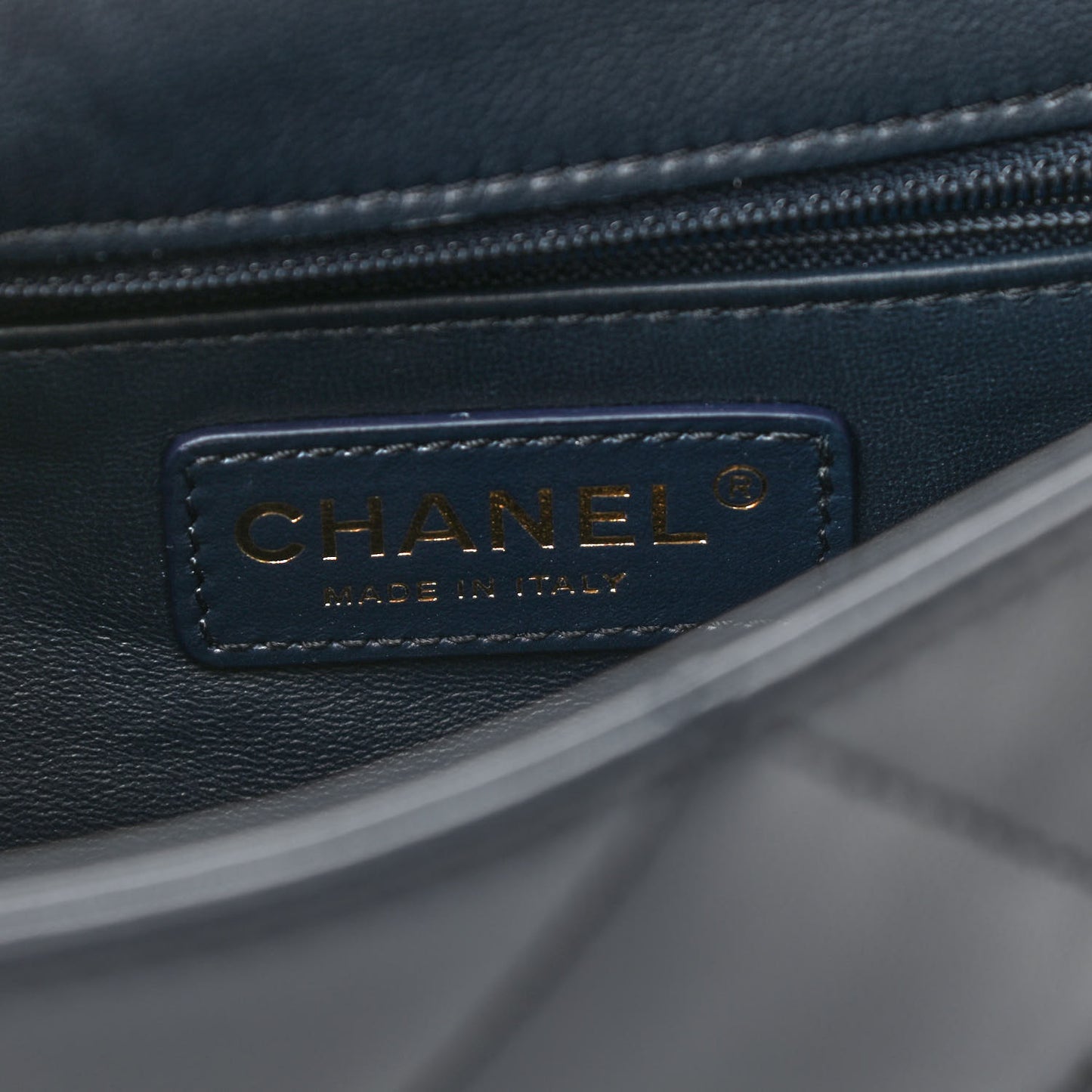 Lambskin Quilted Small Easy Carry Flap Navy