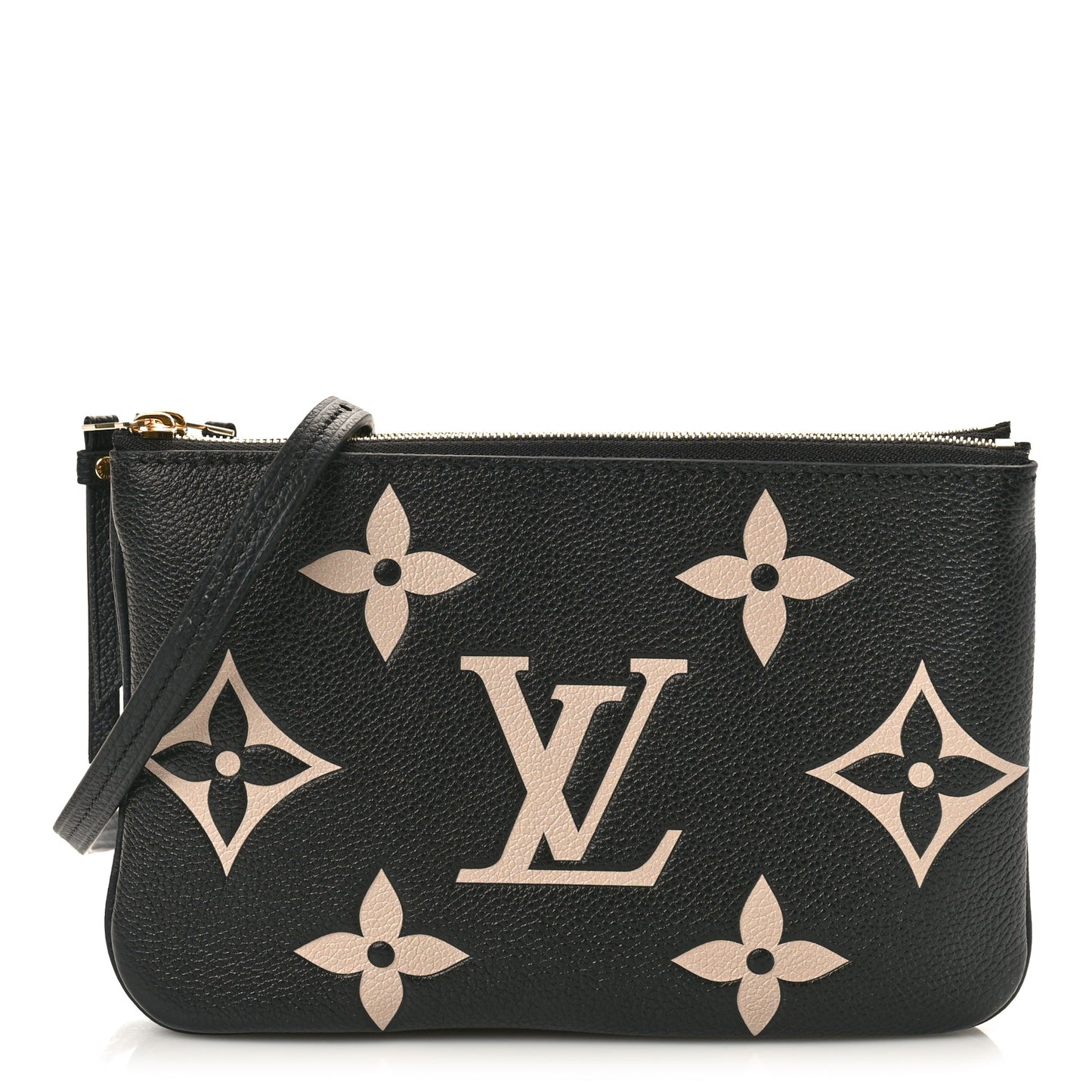 Empreinte Monogram Giant Double Zip Pochette Black Cream