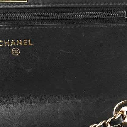 Chanel Lambskin Quilted Trendy CC Wallet On Chain WOC Black 13 of 13
