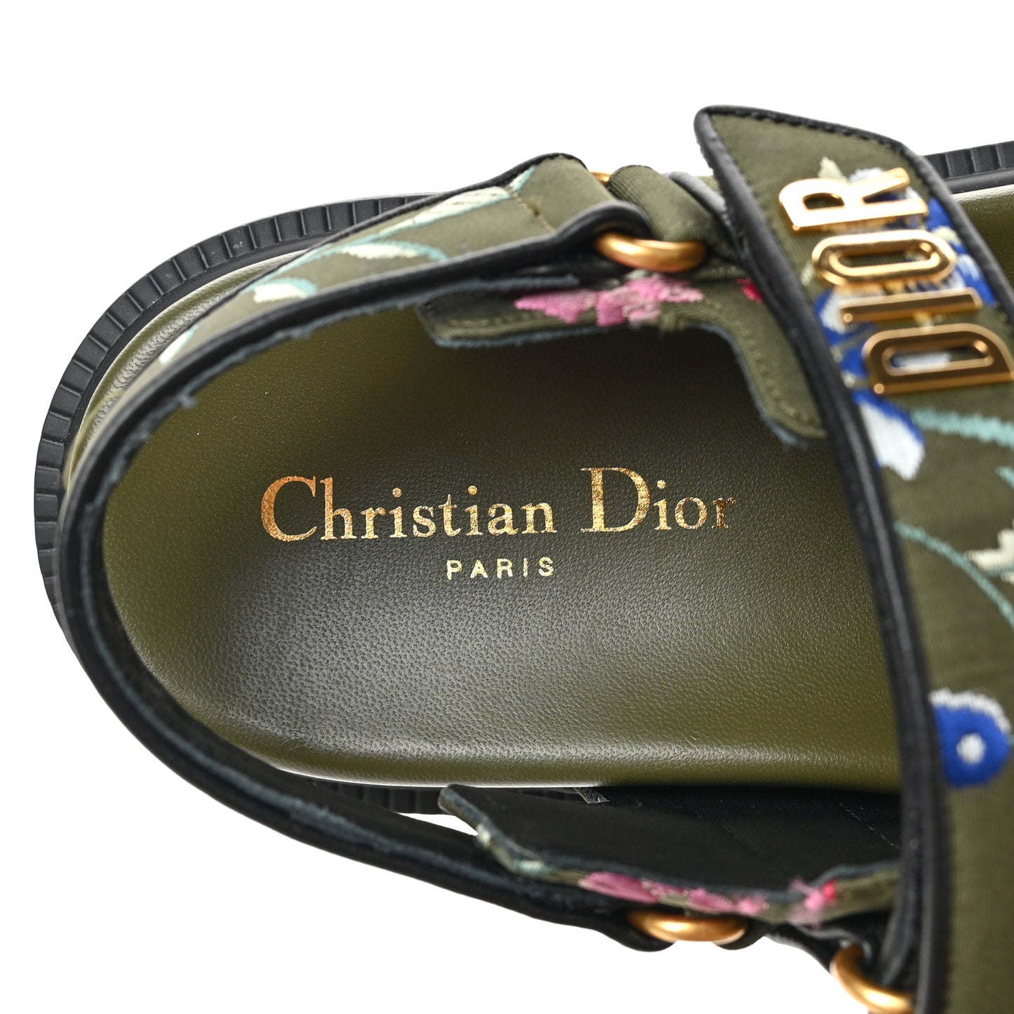 Technical Fabric Petites Fleurs Print Dioract Sandals 37.5 Kaki