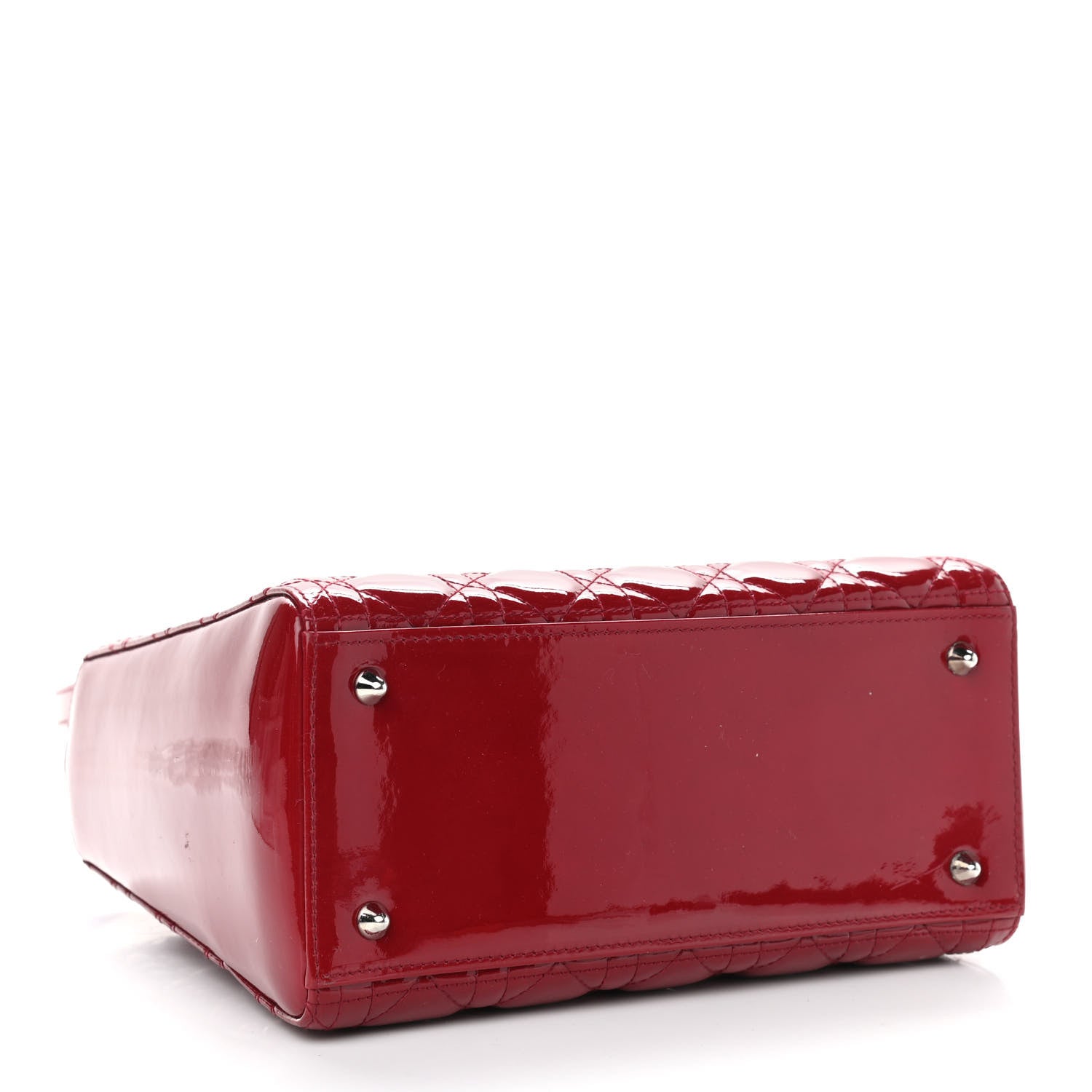 Christian Dior Patent Cannage Medium Lady Dior Red 4 of 12