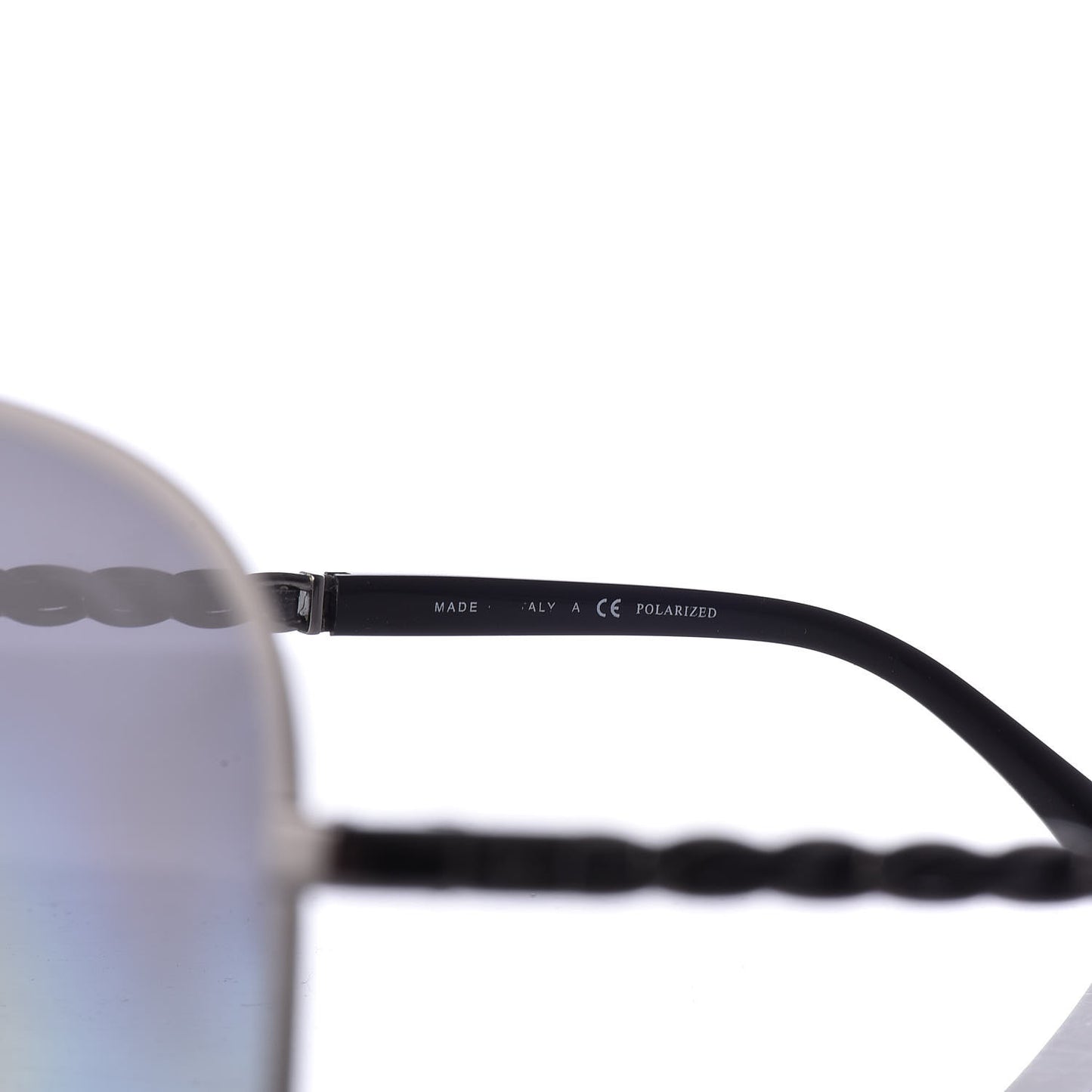 Lambskin Aviator Chain Sunglasses 4194-Q Black