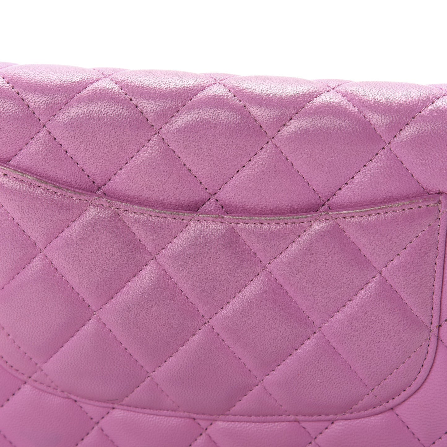 Lambskin Quilted Wallet On Chain WOC Purple