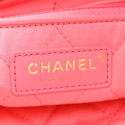 Chanel Shiny Calfskin Quilted Chanel 22 Drawstring Bag Coral Pink 8 of 12