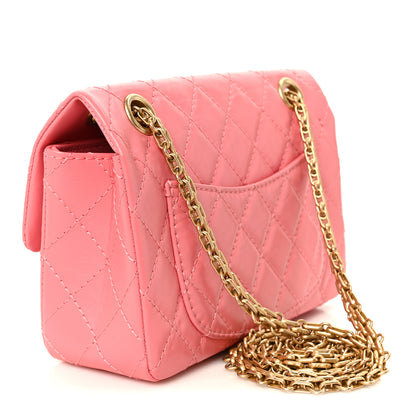 Chanel Aged Calfskin Quilted 2.55 Reissue Mini Flap Pink 3 of 12