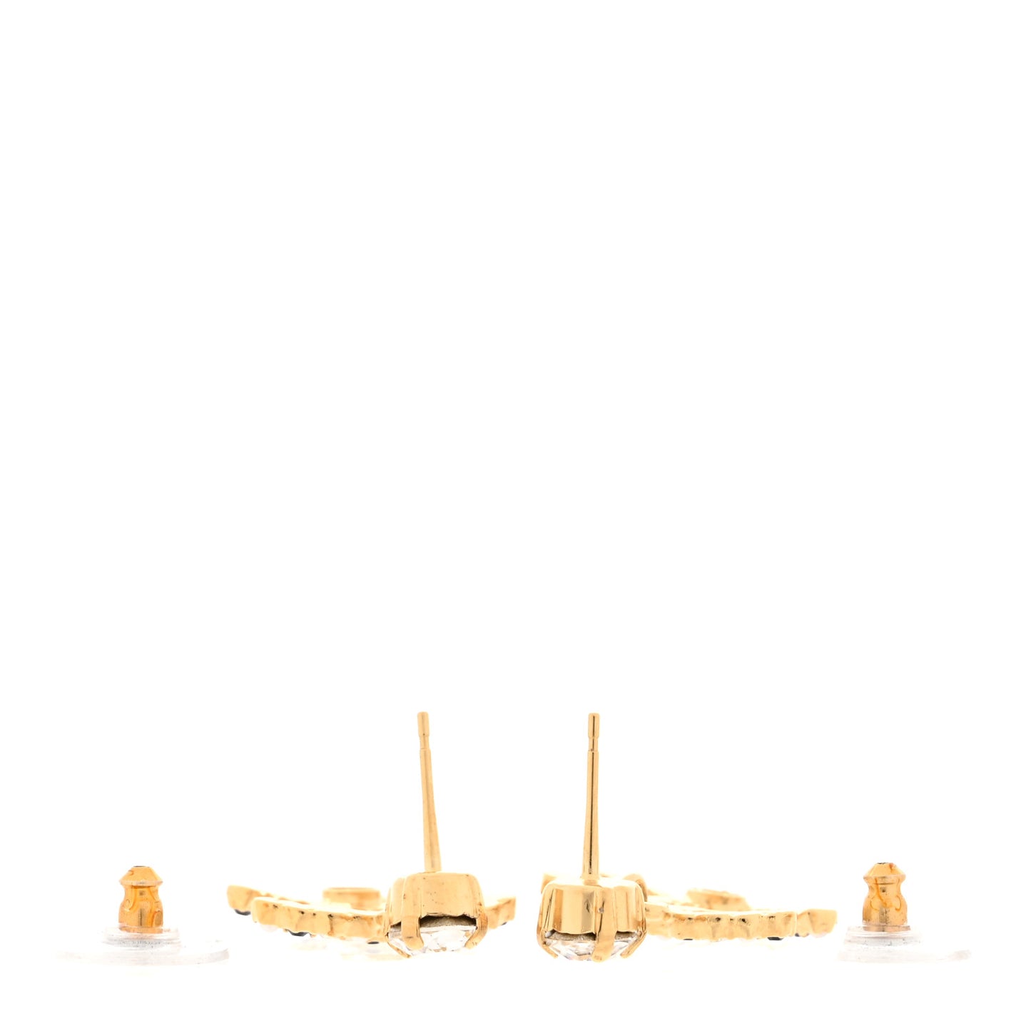 Resin Crystal Pearl CC Drop Earrings Gold Black