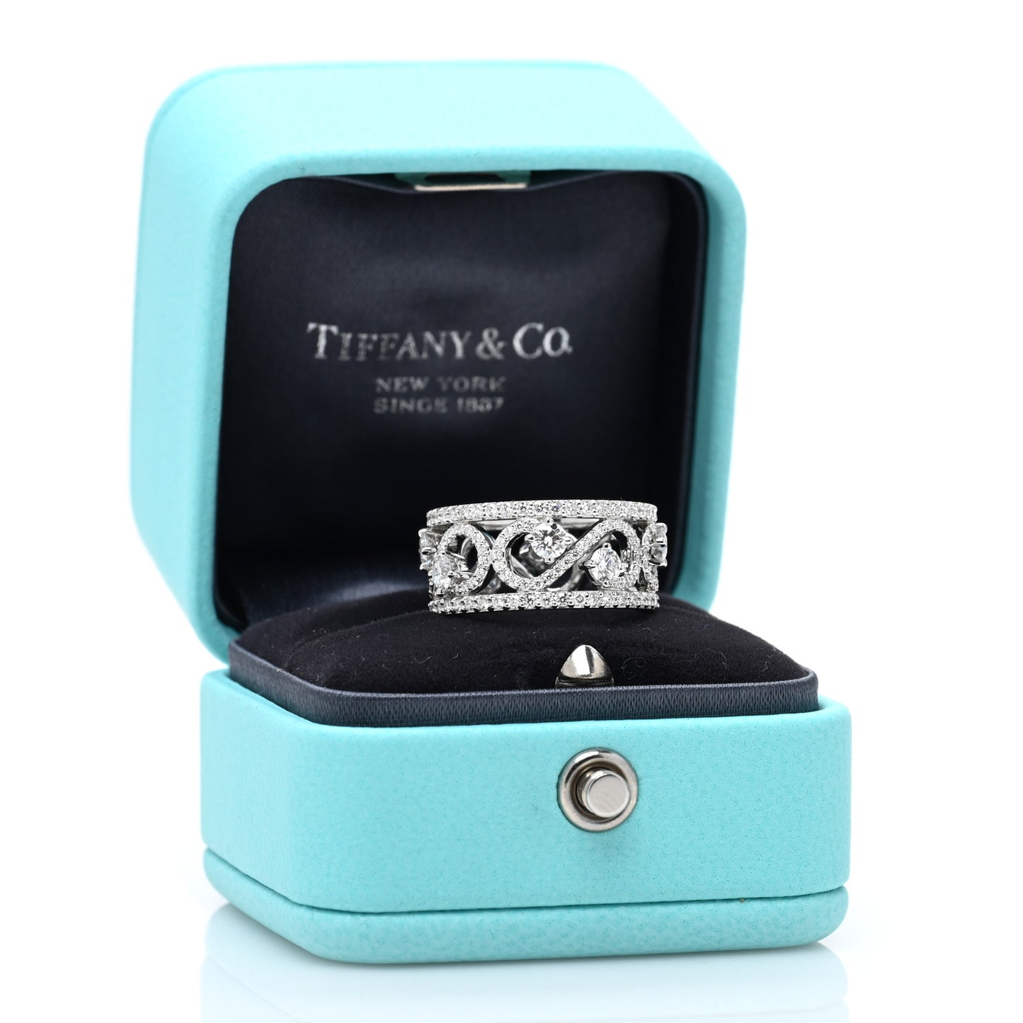 Platinum Diamond Enchant Scroll Ring 48 4.5