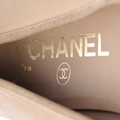 Chanel Lambskin Cap Toe Ballerina Flats 36.5 Beige Black 8 of 22