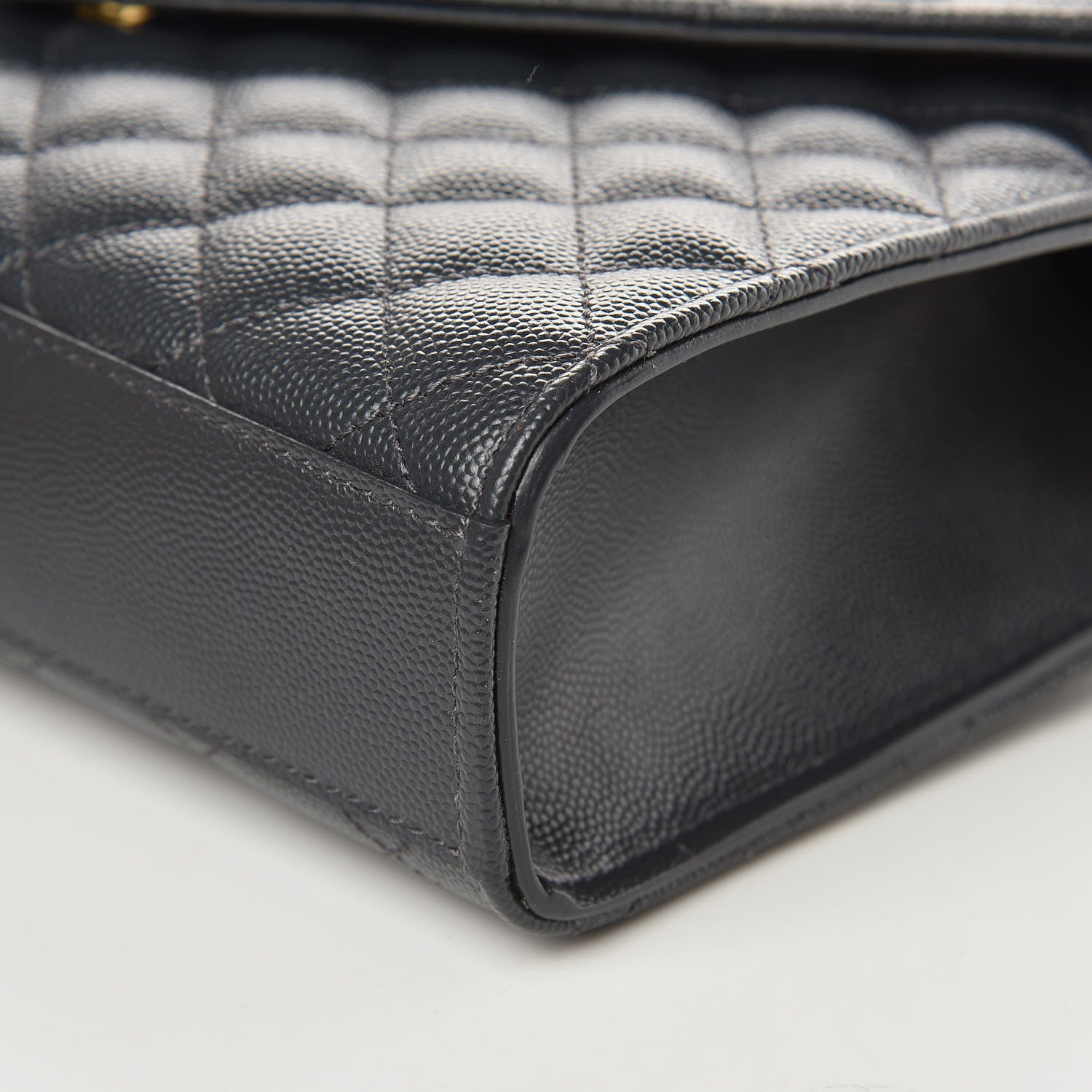 Saint Laurent Grain De Poudre Textured Mixed Matelasse Triquilt Medium Monogram Satchel Dark Smog 9 of 9