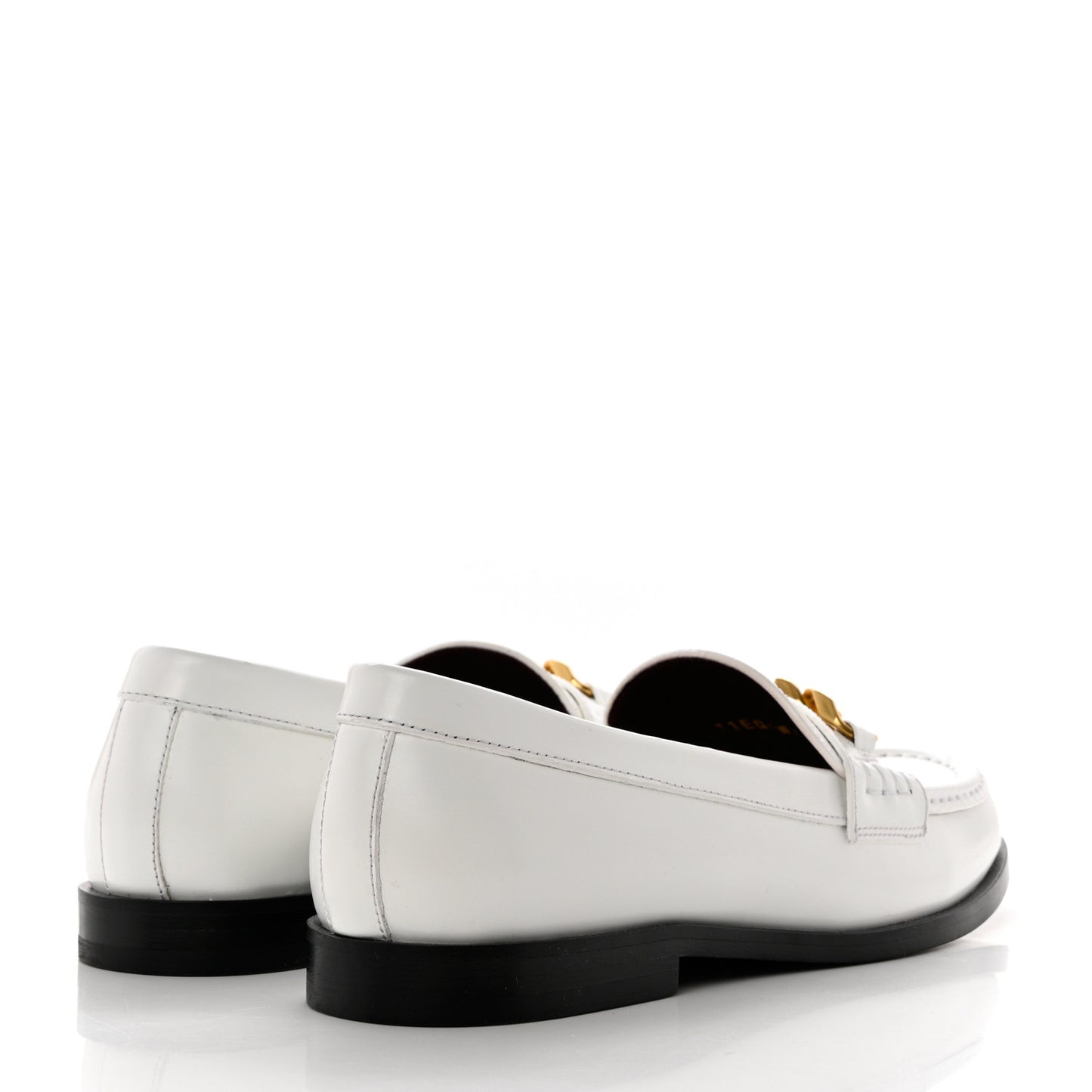 Calfskin VLogo Chain Loafers 38.5 White