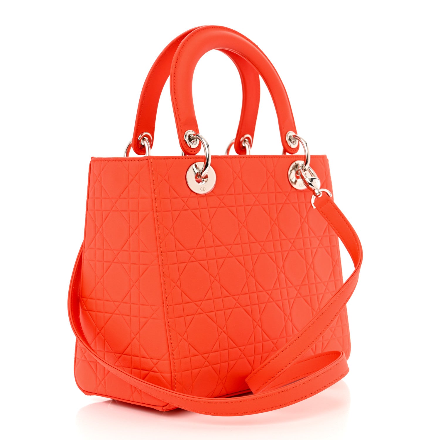 Christian Dior Ultra Matte Calfskin Cannage Medium Lady Dior Orange 3 of 13