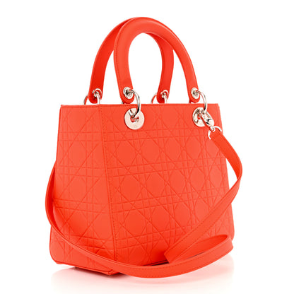 Christian Dior Ultra Matte Calfskin Cannage Medium Lady Dior Orange 3 of 13