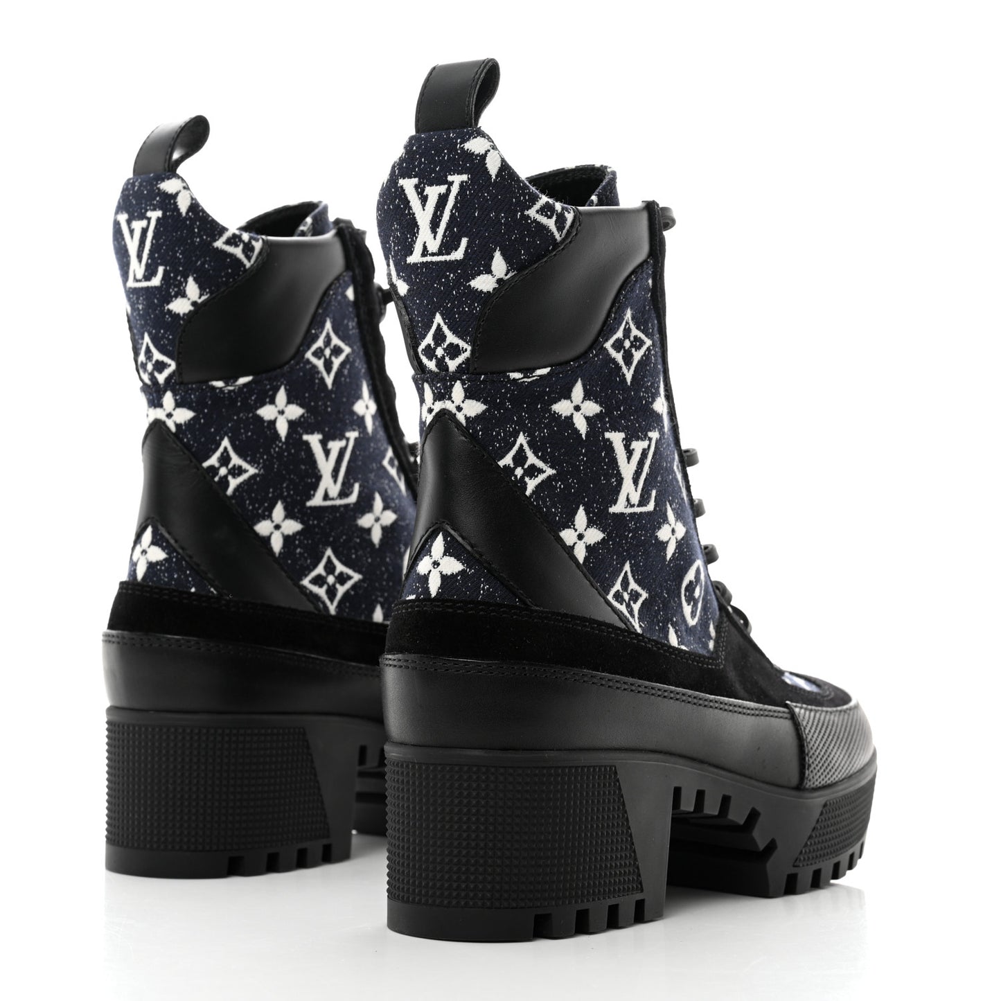 Denim Calfskin Metropolis Flat Ranger Boot 37 Navy Blue