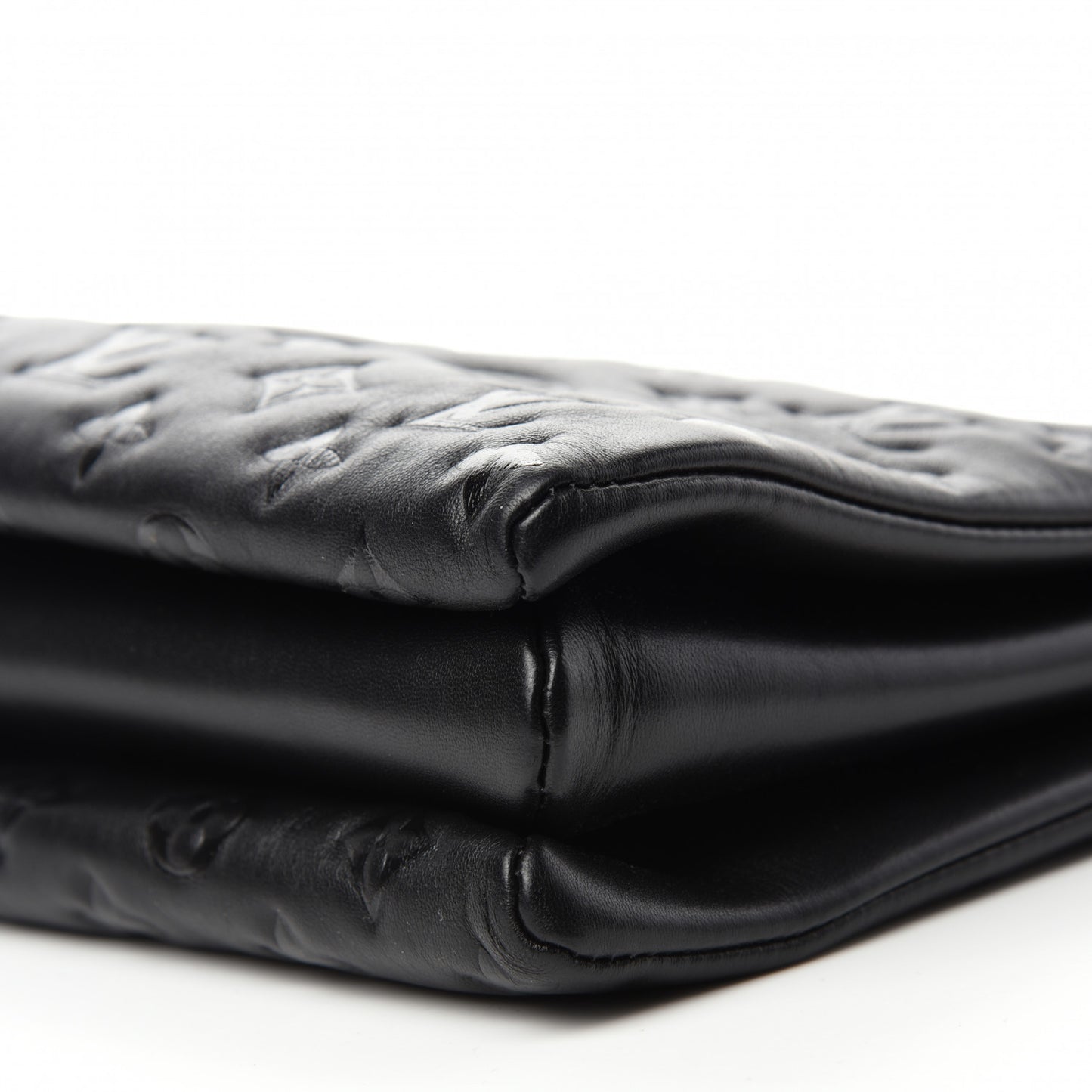 Lambskin Embossed Monogram Coussin MM Black